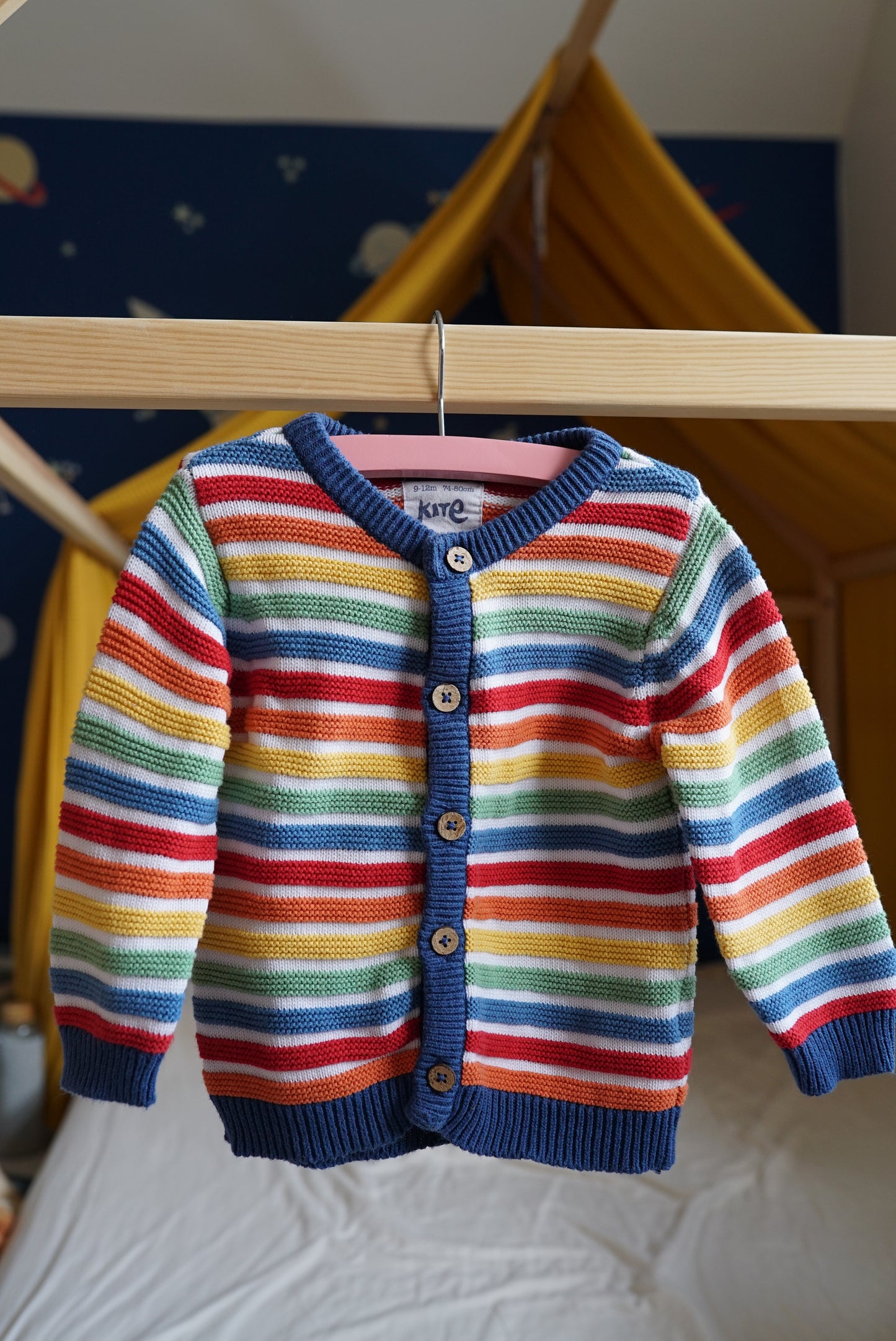 Rainbow stripes cardigan 9-12 months