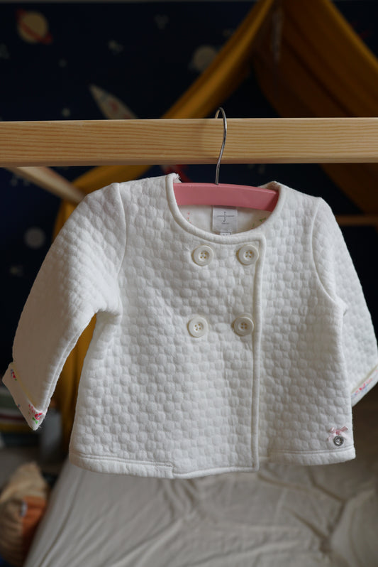 White baby summer jacket 3-6 months
