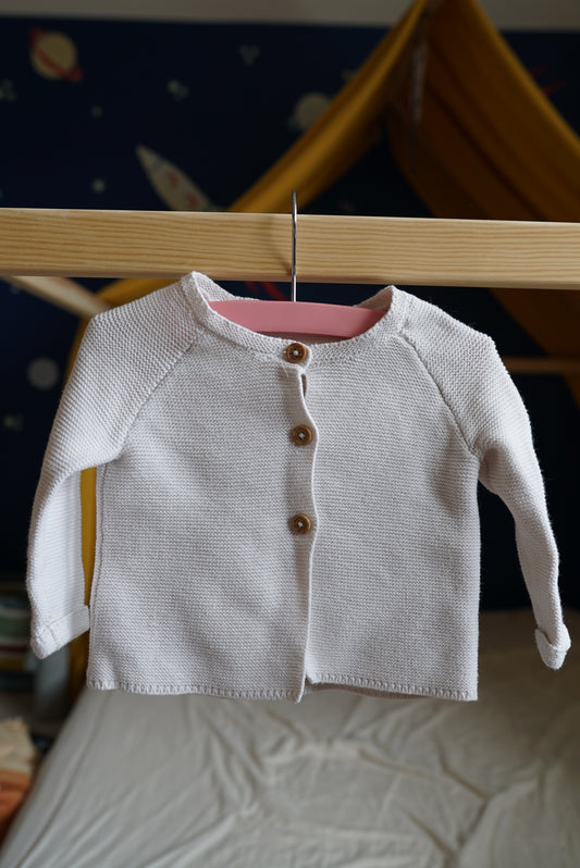 Cream baby cardigan 6-9 months